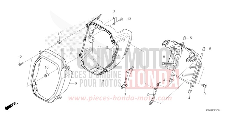 SCHEINWERFERABDECKUNG von MSX GROM A FORCE SILVER METALLIC (NH411) von 2021
